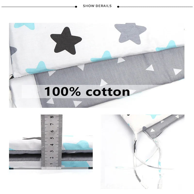 Baby Bed Protector Pillows 200*30 CM Thicken Bumpers Zipper Design One-piece Crib Around Cushion Cot